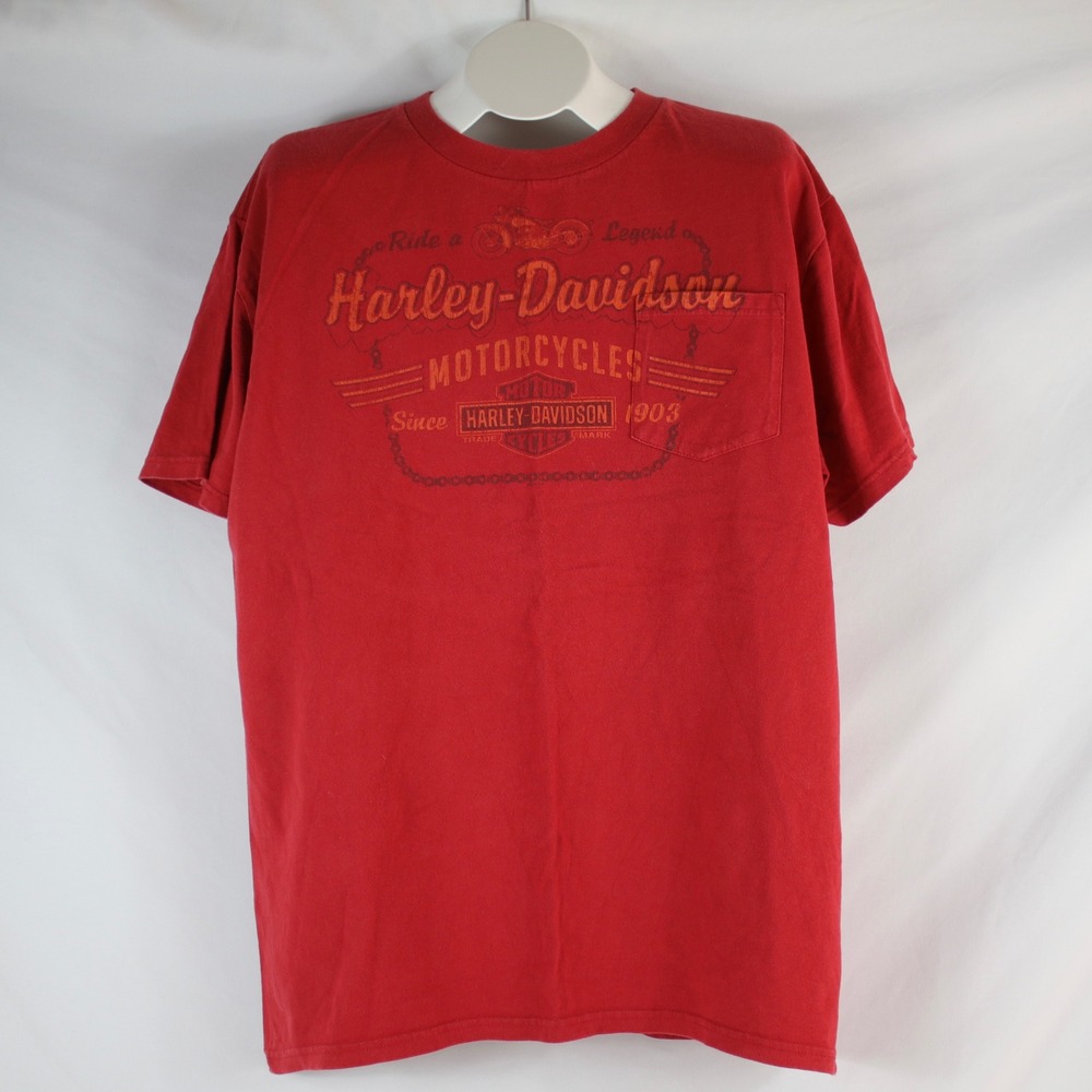 Harley-Davidson Red Graphic Pocket T-Shirt Men's Size XL